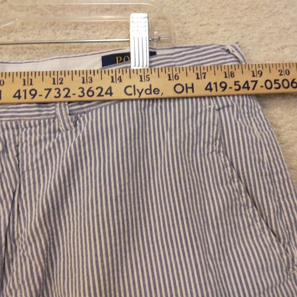 Polo Ralph Lauren shorts mens 38 blue stripe color pony stretch classic fit - Picture 7 of 10